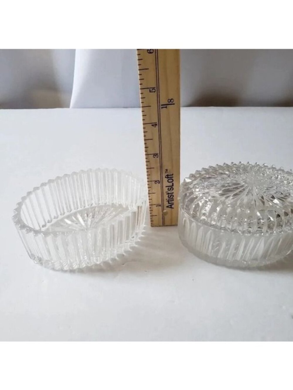 Gorham set of 3 pieces Oval Shaped Full Lead Crystal Glass Trinket Jewelry Box - Picture 6 of 6